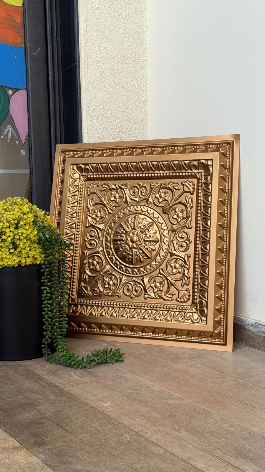 TryMe Ganpati Festive Backdrop Panel — Gold 2×2