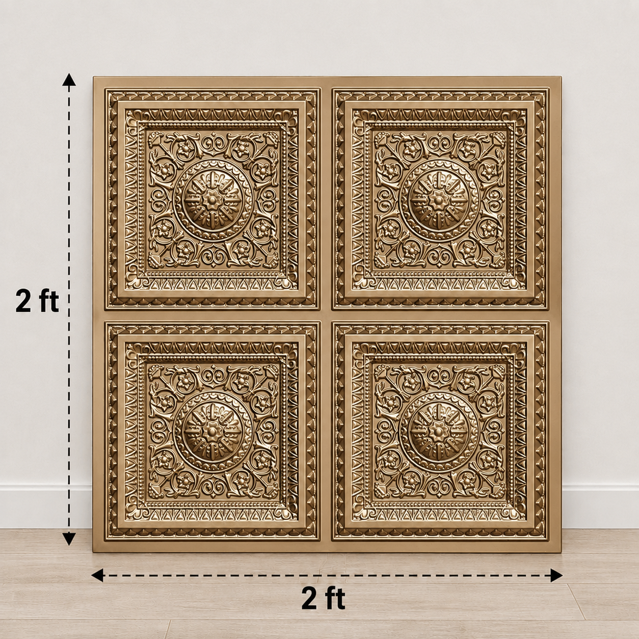 TryMe Ganpati Festive Backdrop Panel — Gold 2×2 Four-Partition thumbnail 2