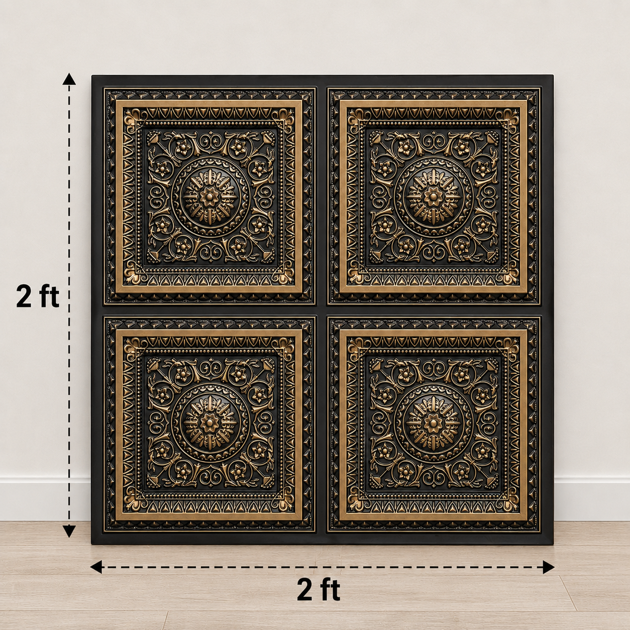 TryMe Ganpati Festive Backdrop Set — Antique Gold AG-2 (6-2×2 Panel, 6-Four-Partition Panel, 2 Zarokha) thumbnail 3