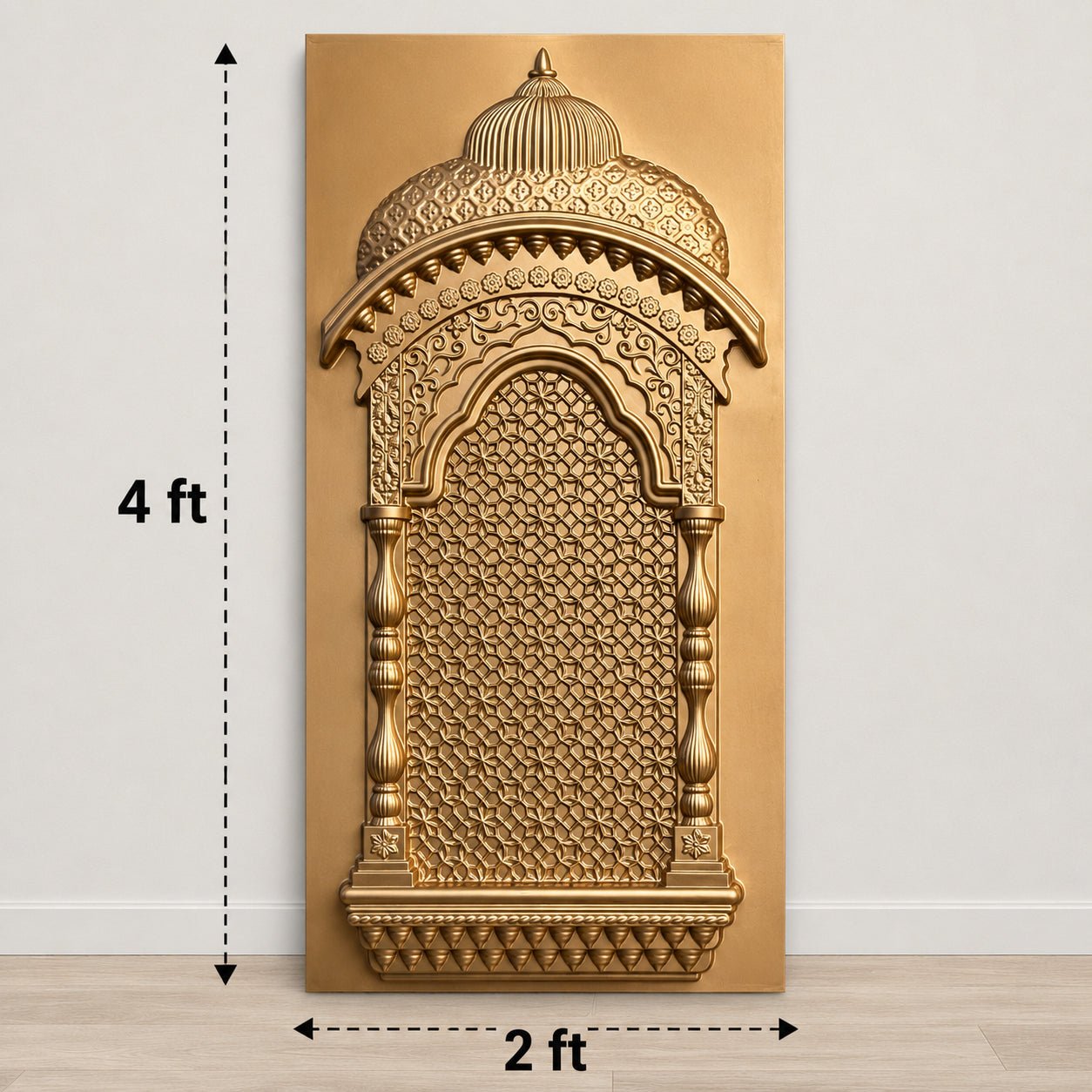 TryMe Ganpati Festive Backdrop Set — Gold Red RG-3 (6-2×2 Panel, 6-Four-Partition Panel, 2 Zarokha) thumbnail 5