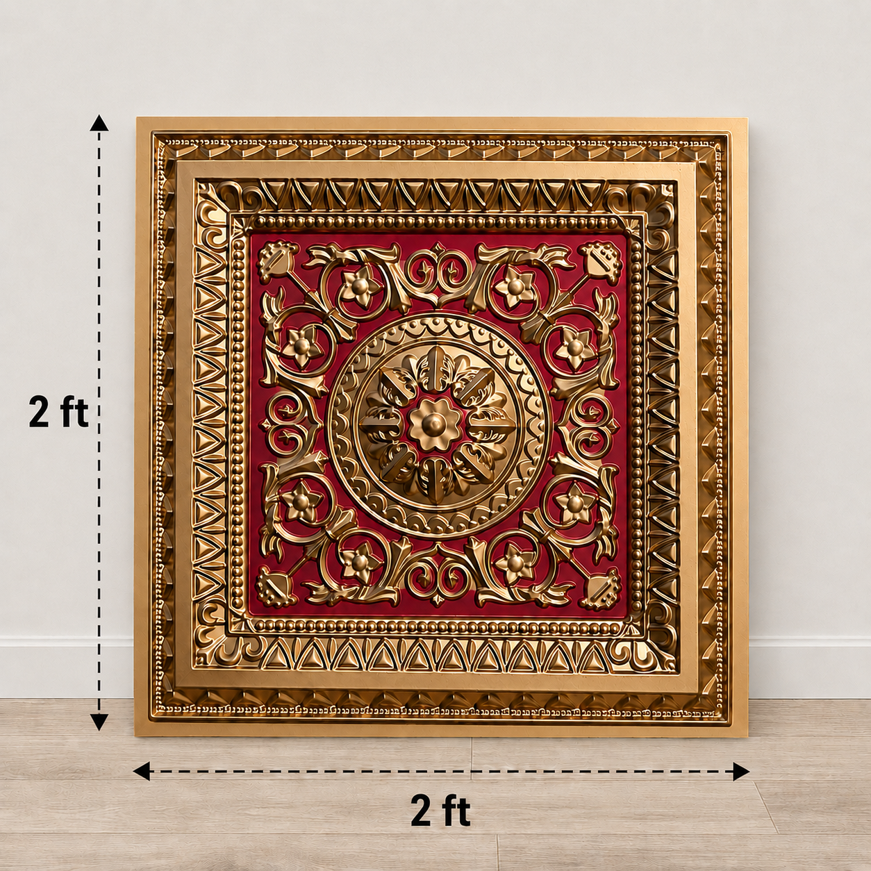 TryMe Ganpati Festive Backdrop Set — Gold Red RG-6 (12-2×2 Panel, 4-Four-Partition Panel) thumbnail 4