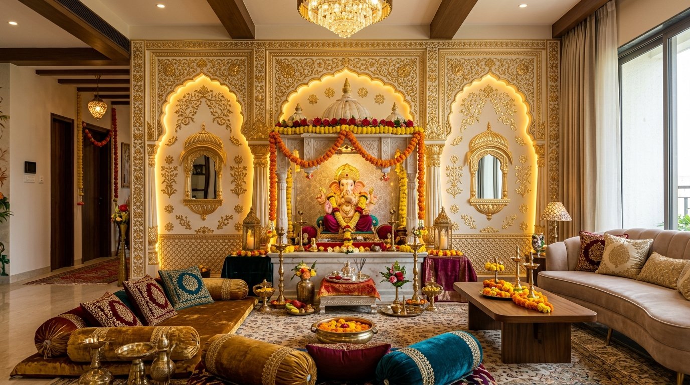 Royal Ganpati Mandap and Festive Backdrop Panels
