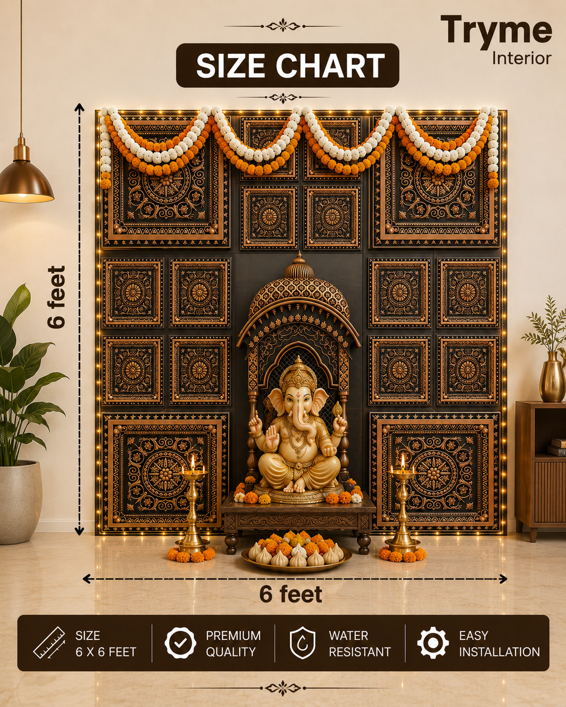 TryMe Royal Ganpati Readymade Festive Mandap Set (6×6 ft) — GR-03 thumbnail 3