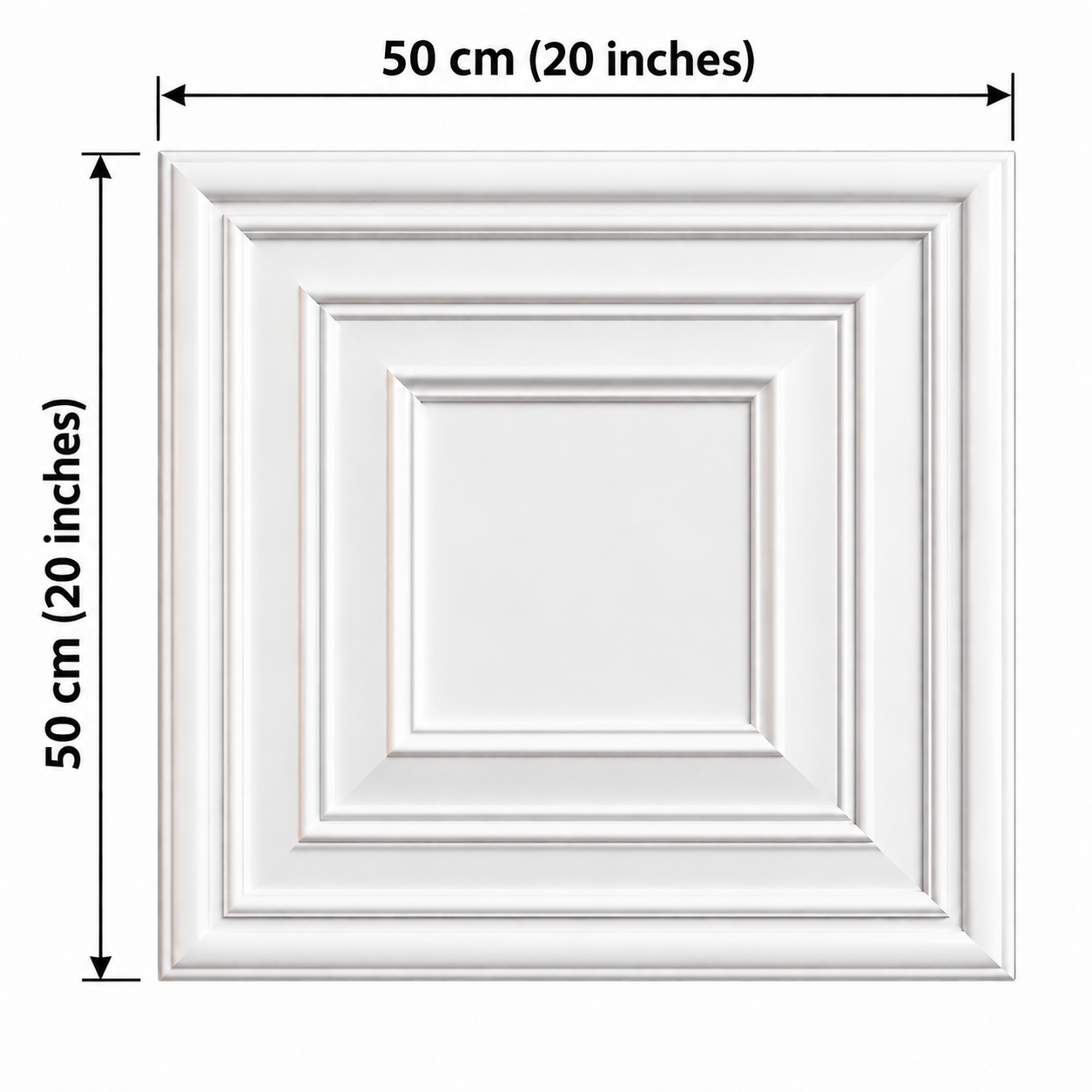 TryMe Rich 3D Architectural Wall Panel Solid Bevel — Alpine White (50×50 cm) thumbnail 2