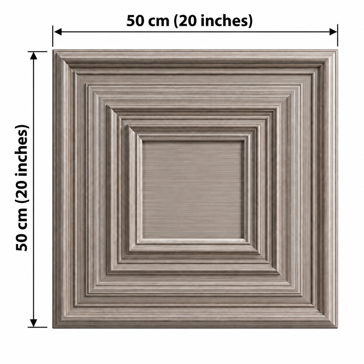 TryMe Rich 3D Architectural Wall Panel Solid Bevel — Grey Ash Woodgrain (50×50 cm) thumbnail 2
