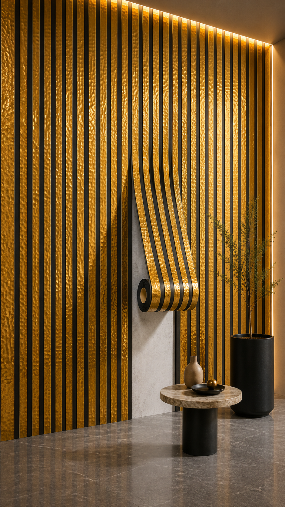 Premium Self Adhesive Grill Sheet – Gold Hammered Metallic Finish