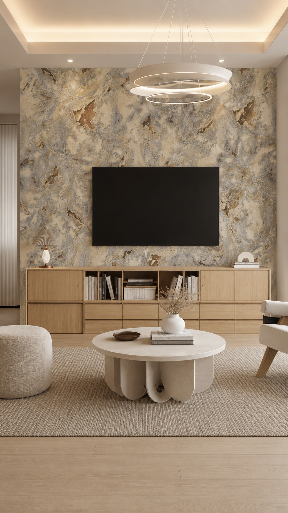 Self Adhesive Marble Textured Wallpaper for Walls | Premium Grey Beige Brown Marble Finish thumbnail 2