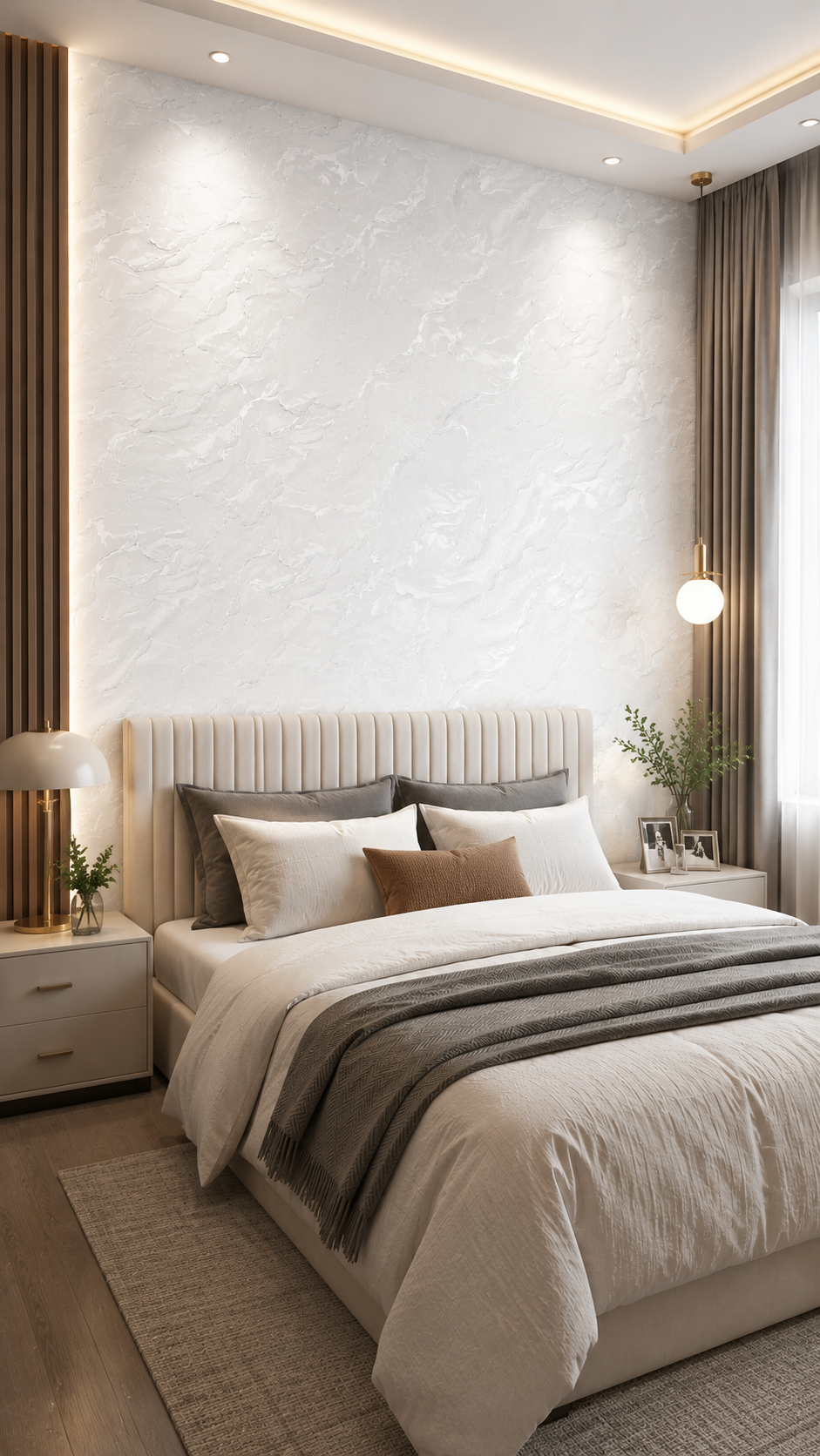 Self Adhesive Marble Textured Wallpaper for Walls | White 3D Embossed Marble Finish thumbnail 3
